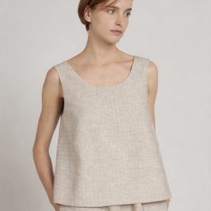 Top in Lino Gessati Noisette Caliga MM Max Mara