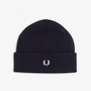 Berretto Blu in Misto Cotone e Lana Fred Perry
